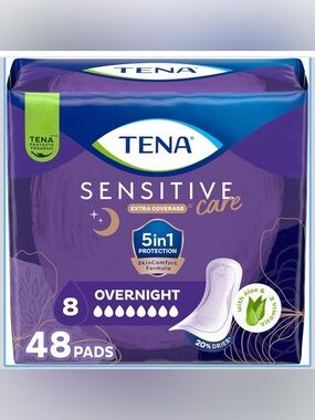 TENA Sensitive Care Overnight Pads - NEW
